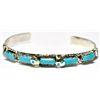 Image 1 : Zuni Turquoise Snake Sterling Silver Cuff Bracelet - Effie Calavaza