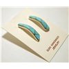 Image 2 : Zuni Turquoise Inlay Sterling Silver Post Earrings - Rufina Halusewe