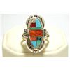 Image 1 : Navajo Multi-Stone Inlay Sterling Silver Women's Ring - Ray Jack