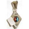 Image 3 : Zuni Multi-Stone Sun Face Spinner Sterling Silver Pendant - Don Dewa