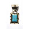 Image 1 : Zuni Turquoise Small Rectangular Pendant