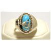 Image 1 : Zuni Turquoise Sterling Silver Snake Men's Ring - Effie Calavaza