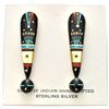 Image 1 : Navajo Multi-Stone Night Sky Design Earrings - Erwin Tsosie