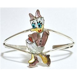 Zuni Multi-Stone Daisy Duck Sterling Silver Cuff Bracelet - Andrea Shirley