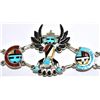 Image 2 : Zuni Multi-Stone Knifewing Kachina Sterling Silver Link Bracelet - Don Dewa