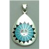 Image 1 : Zuni Sterling Silver Multi-Stone Sun Design Pendant - Fred & Lolita Natachu