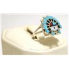 Image 2 : Zuni Multi-Stone Inlay Sun Face Sterling Silver Women's Ring - Emma Romancito