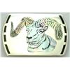 Image 1 : Zuni Abalone Ram Buckle - Dale Edaakie