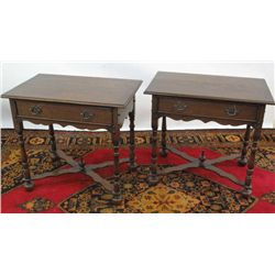 OAK HALL TABLES (2)