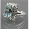 Image 2 : AQUAMARINE & DIAMOND RECTANGULAR CLUSTER RING