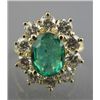 Image 1 : EMERALD & DIAMOND FLOWER BURST RING