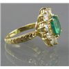 Image 2 : EMERALD & DIAMOND FLOWER BURST RING