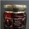 Image 2 : RUBY GLASS VASE WITH STERLING SILVER RIM