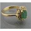 Image 2 : EMERALD & DIAMOND OVAL SHAPED CLUSTER RING