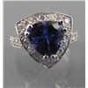 Image 1 : TANZANITE & DIAMOND TRIANGULAR RING