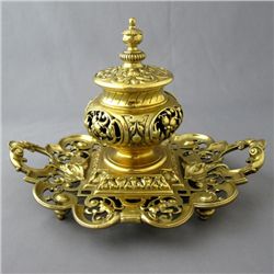 VICTORIAN BRASS INK POT