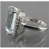 Image 3 : AQUAMARINE & DIAMOND RECTANGULAR CLUSTER RING