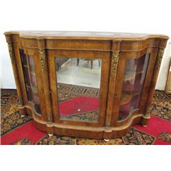 INLAID BURL WALNUT CREDENZA