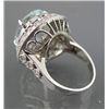 Image 3 : AQUAMARINE & DIAMONDS OVAL CLUSTER RING