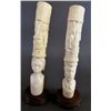 Image 1 : PAIR OF AFRICAN CARVED IVORY FIGURES