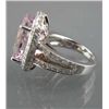 Image 3 : KUNZITE & DIAMOND OVAL CLUSTER DRESS RING