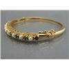 Image 1 : LADIES PEARL & SAPPHIRE OVAL HINGED BANGLE