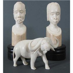 AFRICAN IVORY SCULPTURE LOT