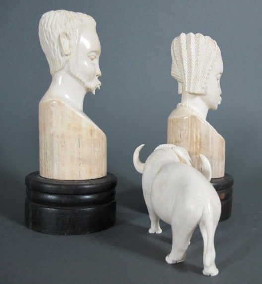 AFRICAN IVORY SCULPTURE LOT