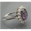 Image 2 : AMETHYST & DIAMOND OVAL CLUSTER RING