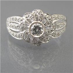 DIAMOND PINWHEEL TOP DRESS RING