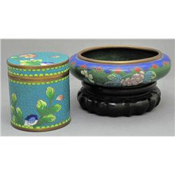 CHINESE CLOISONNE PIECES (2)