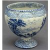 Image 2 : ENGLISH FLOW BLUE EARTHENWARE FOOTED BOWL