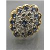 Image 1 : DIAMOND & SAPPHIRE OVAL CLUSTER DRESS RING