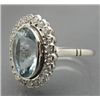 Image 2 : AQUAMARINE & DIAMOND CLUSTER RING