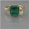 Image 1 : EMERALD & DIAMOND DRESS RING