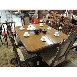 WALNUT DINING TABLE & OAK CHAIRS