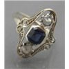 Image 1 : VICTORIAN RING WITH A SAPPHIRE & DIAMONDS