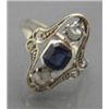 Image 1 : VICTORIAN RING WITH A SAPPHIRE & DIAMONDS