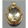 Image 2 : PINK GOLD OVAL PENDANT/BROOCH WITH CITRINE STONE