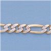Image 2 : Genuine 16" 14k  Gold-Yellow 5.1mm Rhod Figaro Chain