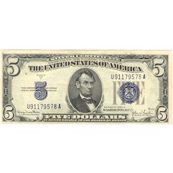 1934D $5 silver certificate, XF-AU