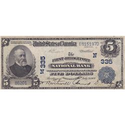 1902 $5 National Banknote, Bridgeport, CT, Charter #35,