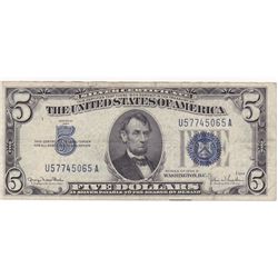 1934D $5 SIlver Certificate, F-VF