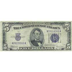 1934C $5 Silver Certificate, G-VG