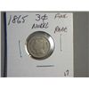 Image 1 : 1865 3 CENT NICKEL