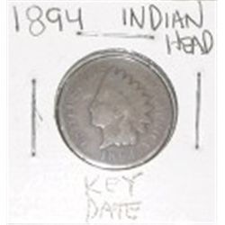 1894 INDIAN HEAD PENNY *RARE EARLY KEY DATE PENNY - PLEASE LOOK AT PICTURE TO DETERMINE GRADE*!!