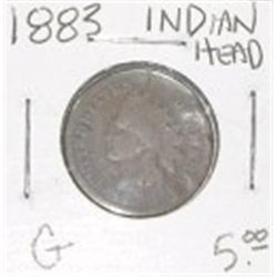 1883 INDIAN HEAD PENNY RED BOOK VALUE IS $5.00 *RARE EARLY PENNY - GOOD GRADE*!!
