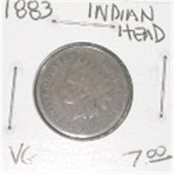 1883 INDIAN HEAD PENNY RED BOOK VALUE IS $7.00 *RARE EARLY PENNY - VERY GOOD GRADE*!!