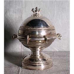 American silver plate dome covered butter dish with