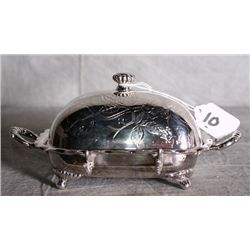 American silver plate dome covered butter dish rai